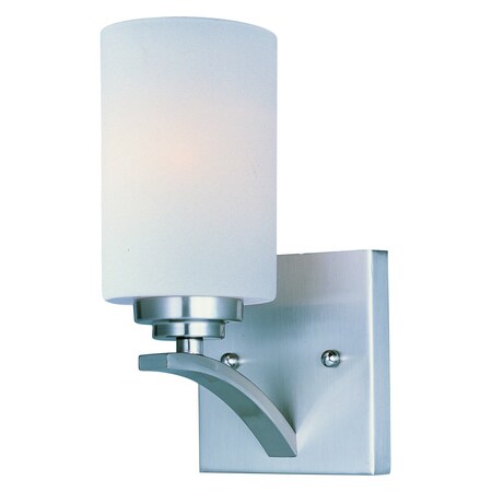 Maxim One Light Satin Nickel Satin White Glass Wall Light 20030SWSN